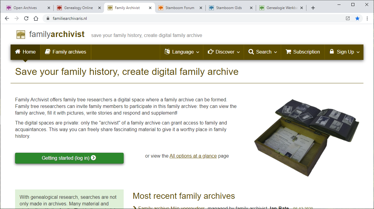 Screenshot Family Archivist