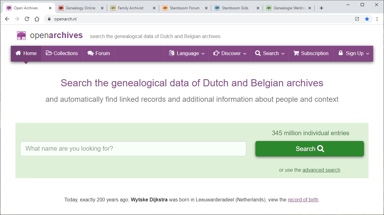 Screenshot Open Archives